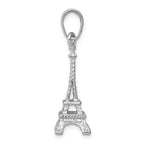 FJC Finejewelers 14k White Gold White 3d Eiffel Tower [paris] Charm