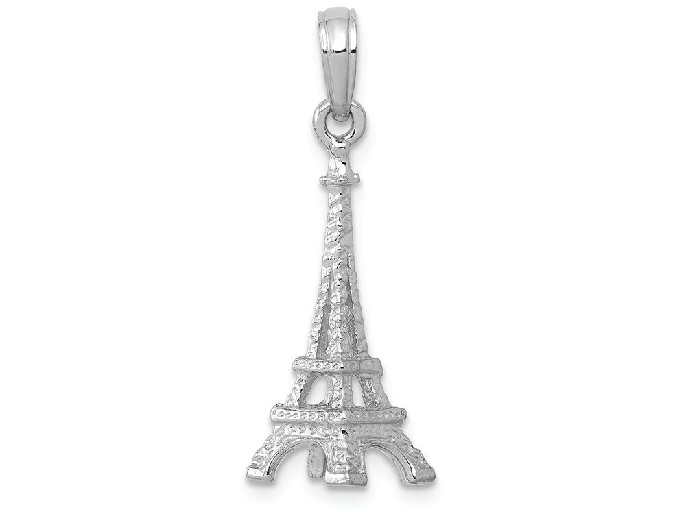 FJC Finejewelers 14k White Gold White 3d Eiffel Tower [paris] Charm