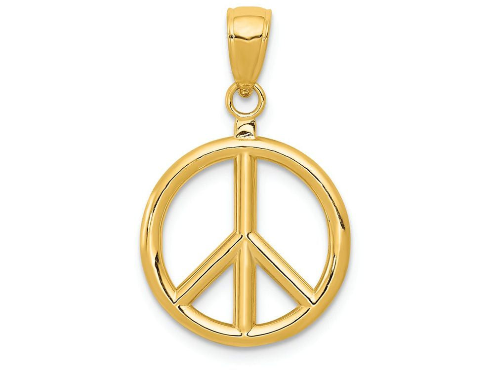 FJC Finejewelers 14k Yellow Gold Polished Peace Sign Charm
