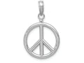FJC Finejewelers 14k White Gold White 3d Peace Symbol Charm