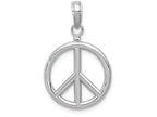 FJC Finejewelers 14k White Gold White 3d Peace Symbol Charm