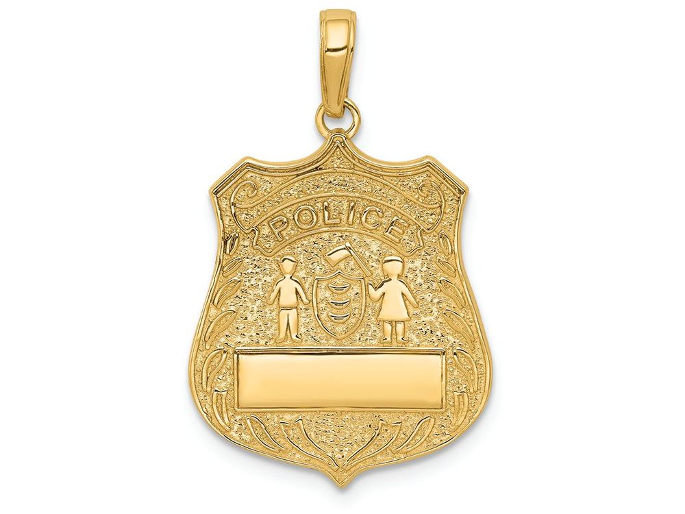 FJC Finejewelers 14k Yellow Gold Large Police Badge Charm