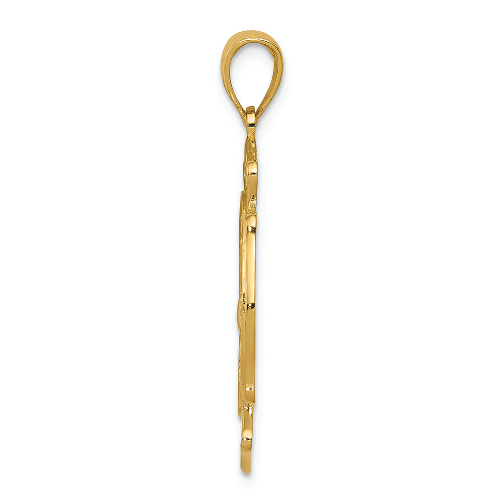FJC Finejewelers 14k Yellow Gold Large Saint Florian Badge Charm