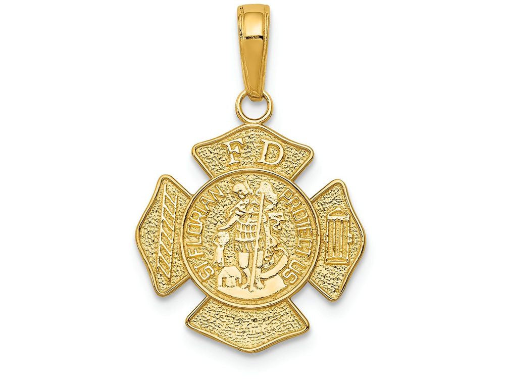 FJC Finejewelers 14k Yellow Gold Small Saint Florian Badge Charm