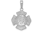 FJC Finejewelers 14k White Gold Small Saint Florian Badge Charm