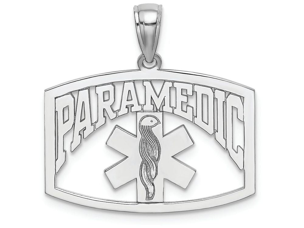 FJC Finejewelers 14k White Gold Paramedic In Frame Charm