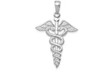 FJC Finejewelers 14k White Gold White Caduceus Charm