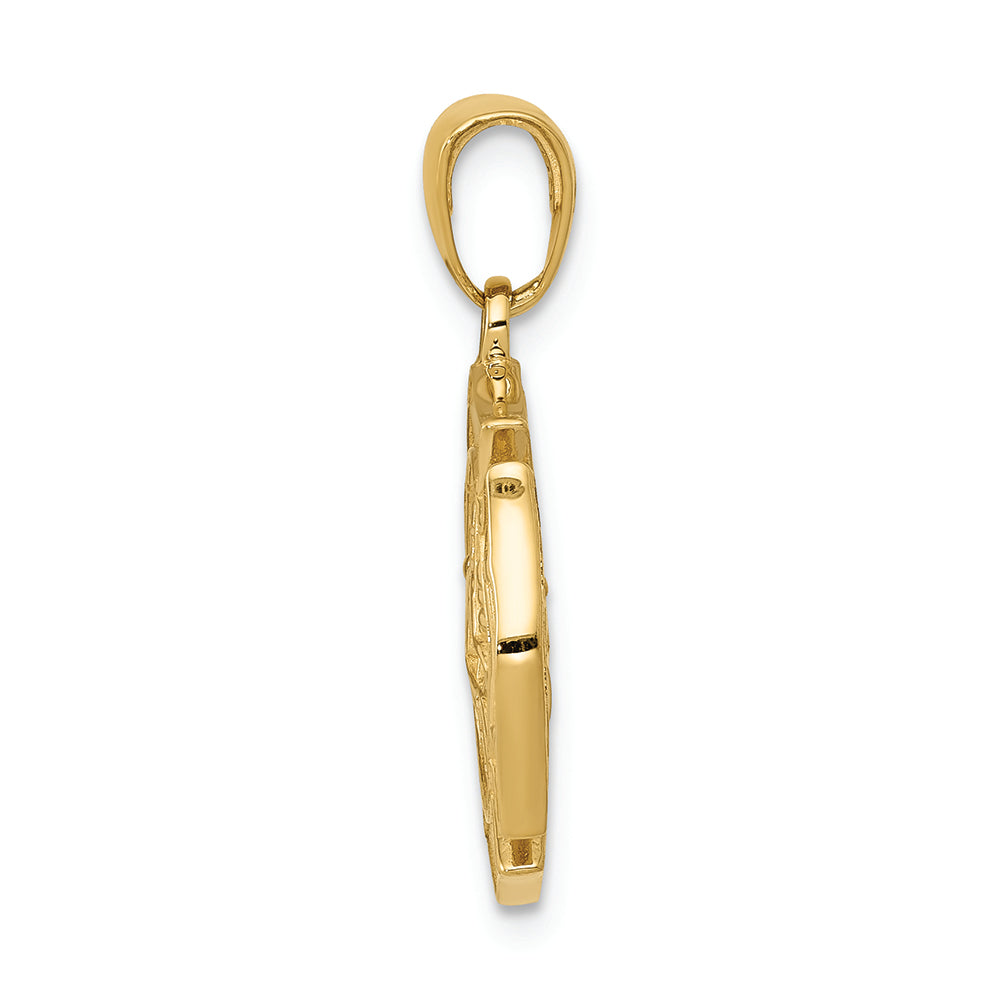 FJC Finejewelers 14k Yellow Gold Reversible Fire Department Shield Charm