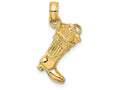 FJC Finejewelers 14k Yellow Gold 3d Firefighter Boot Charm