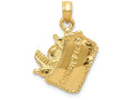FJC Finejewelers 14k Yellow Gold Satin 3d Cosmetic Pouch Charm