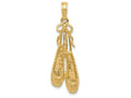 FJC Finejewelers 14k Yellow Gold Solid Satin Polished 3d Ballet Slippers Charm