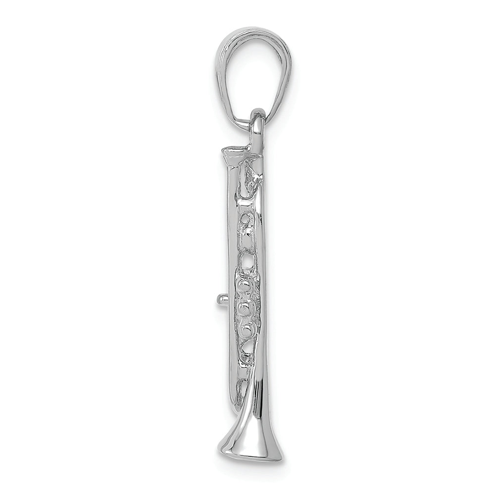 FJC Finejewelers 14k White Gold White 3d Trumpet Charm