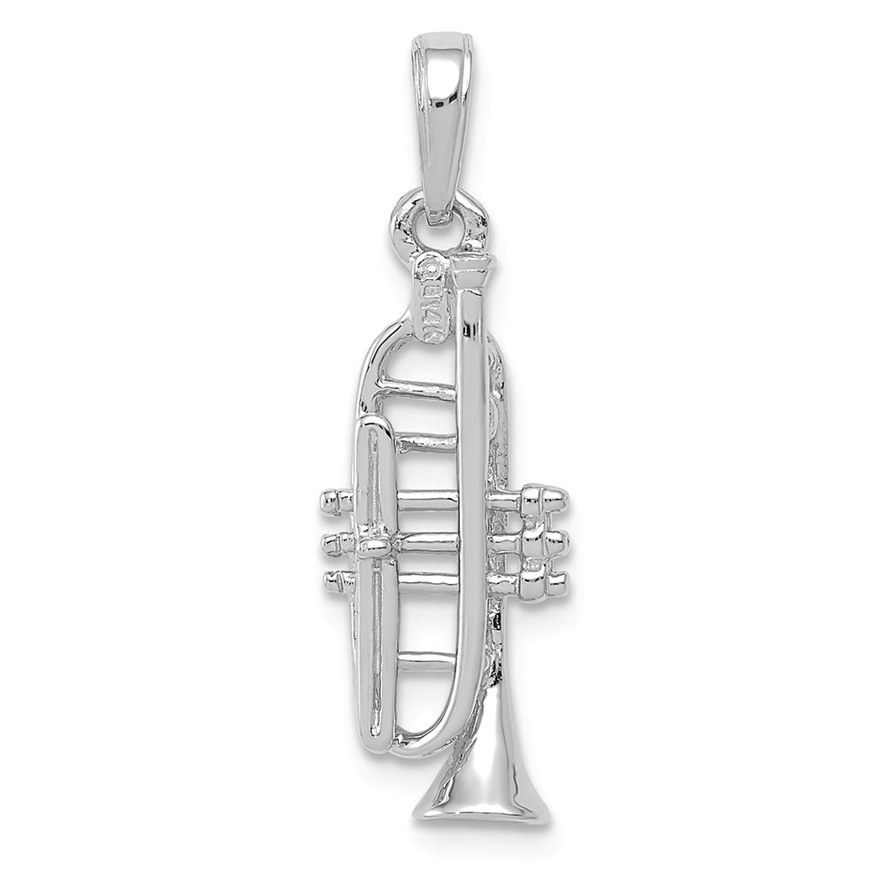 FJC Finejewelers 14k White Gold White 3d Trumpet Charm