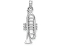 FJC Finejewelers 14k White Gold White 3d Trumpet Charm