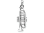 FJC Finejewelers 14k White Gold White 3d Trumpet Charm