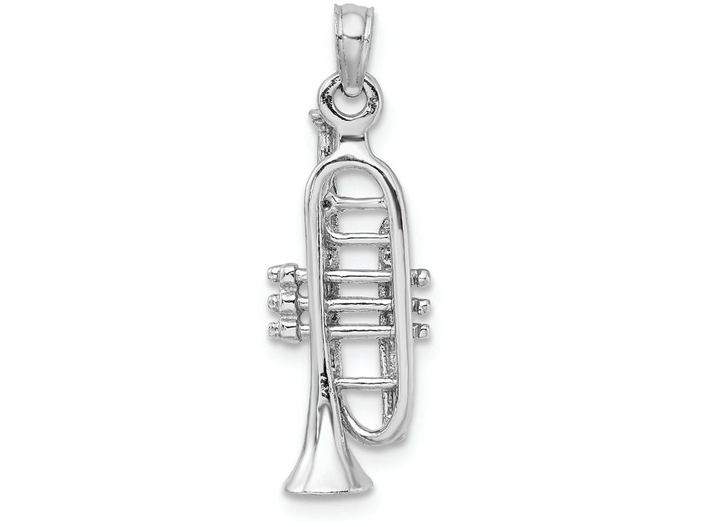 FJC Finejewelers 14k White Gold White 3d Trumpet Charm