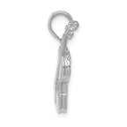 FJC Finejewelers 14k White Gold White 3d Violin Charm