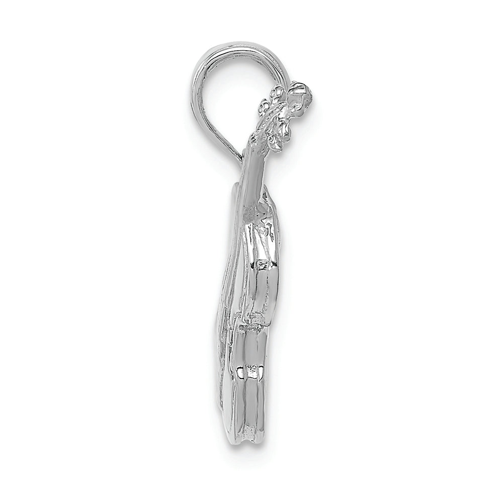 FJC Finejewelers 14k White Gold White 3d Violin Charm