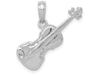 FJC Finejewelers 14k White Gold White 3d Violin Charm