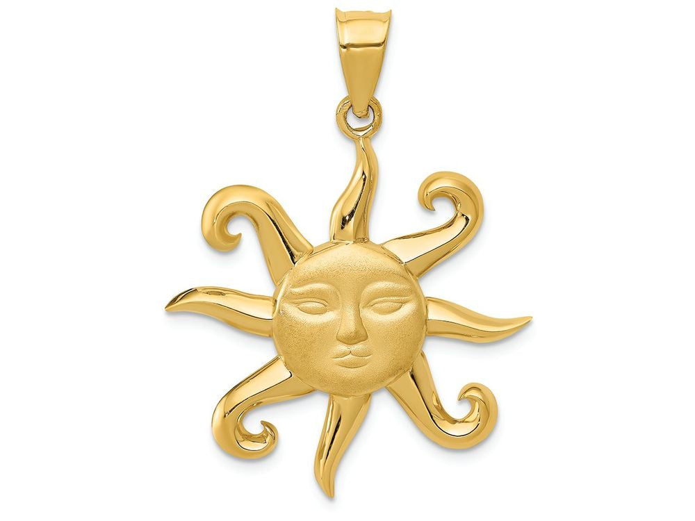 FJC Finejewelers 14k Yellow Gold Satin Polished Sun Charm
