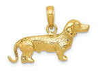 FJC Finejewelers 14k Yellow Gold Solid Polished 3d Wire Haired Dachshund Charm