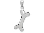 FJC Finejewelers 14k White Gold White 3d Engraveable Dog Bone Charm