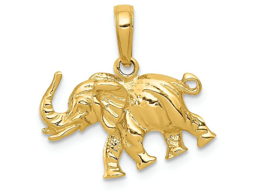 FJC Finejewelers 14k Yellow Gold Satin 3d Elephant Charm