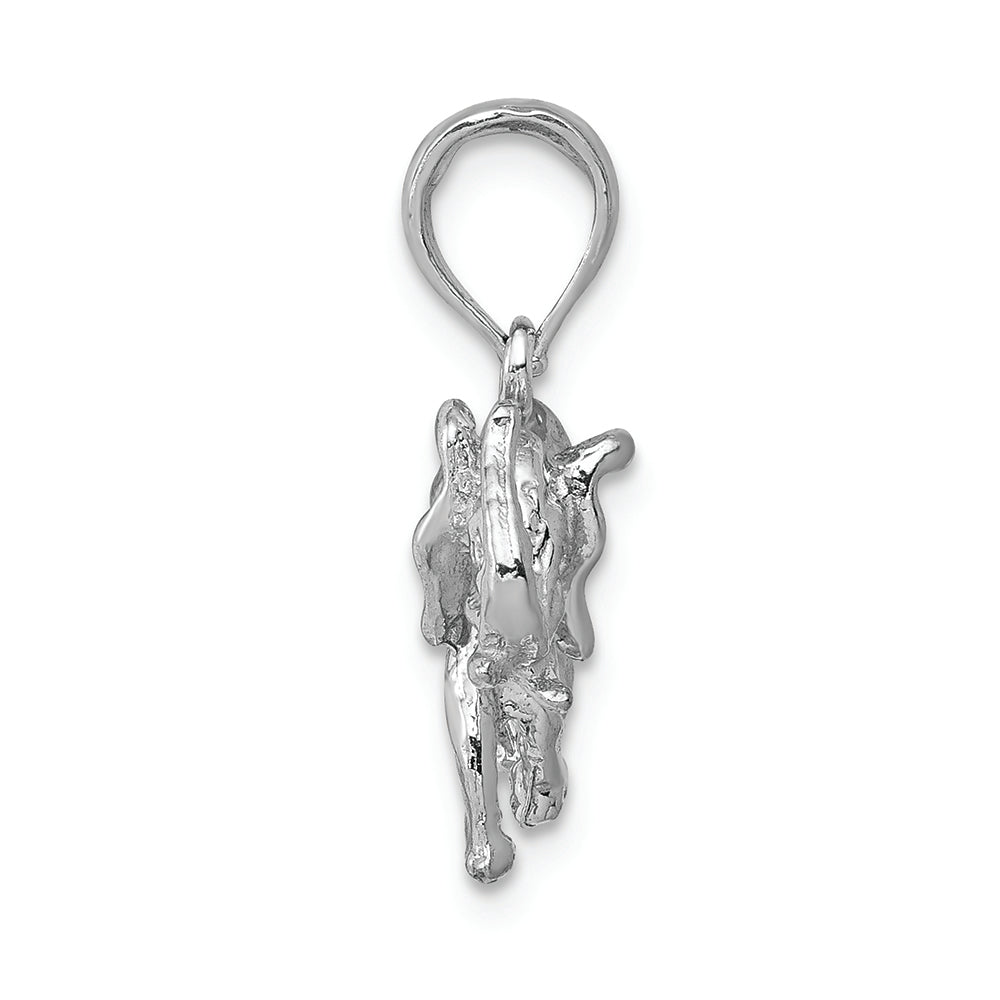 FJC Finejewelers 14k White Gold White 3d Elephant Profile with Tusk Charm