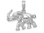 FJC Finejewelers 14k White Gold White 3d Elephant Profile with Tusk Charm
