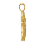 FJC Finejewelers 14k Yellow Gold Solid Satin Bright Cut Open-backed Elephant Charm