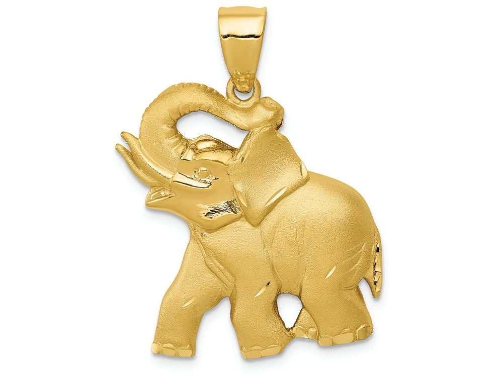 FJC Finejewelers 14k Yellow Gold Solid Satin Bright Cut Open-backed Elephant Charm