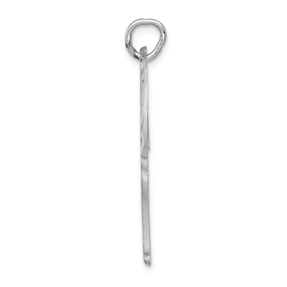 FJC Finejewelers 14k White Gold Solid Satin Bright Cut Flat-backed Giraffe Charm