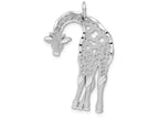 FJC Finejewelers 14k White Gold Solid Satin Bright Cut Flat-backed Giraffe Charm