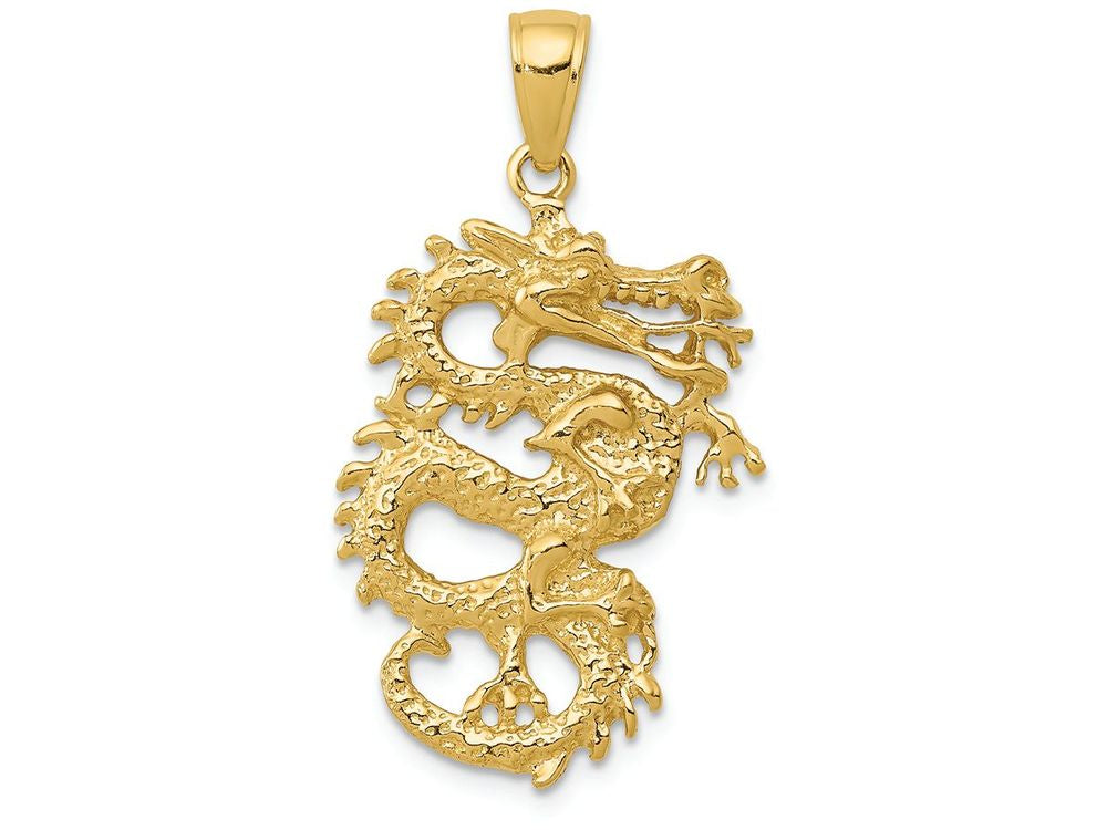 FJC Finejewelers 14k Yellow Gold Solid 3d Dragon Charm