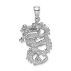 FJC Finejewelers 14k White Gold 3d Dragon Charm (vertical)