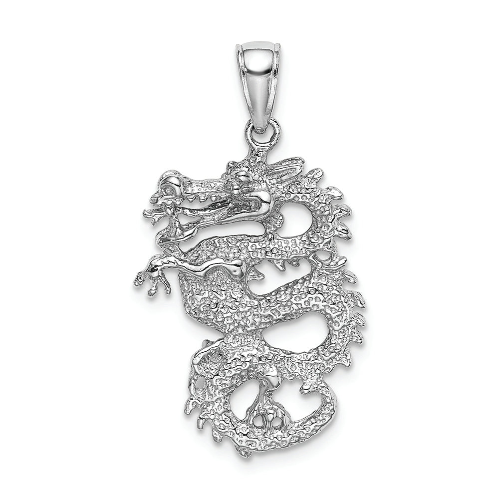 FJC Finejewelers 14k White Gold 3d Dragon Charm (vertical)