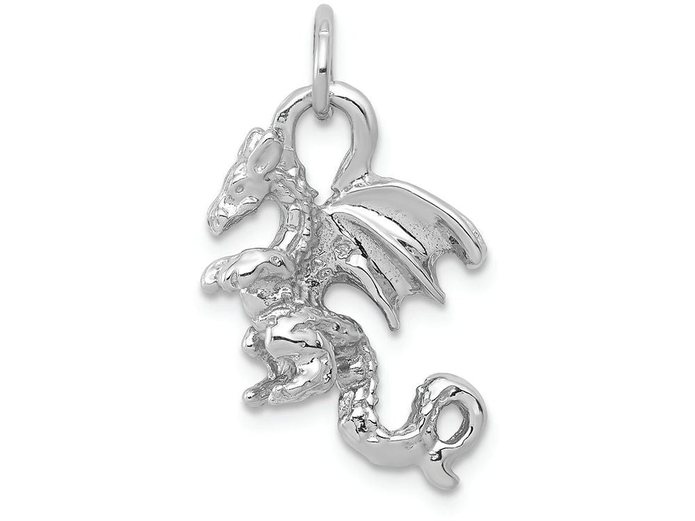 FJC Finejewelers 14k White Gold Solid Polished 3d Dragon Charm