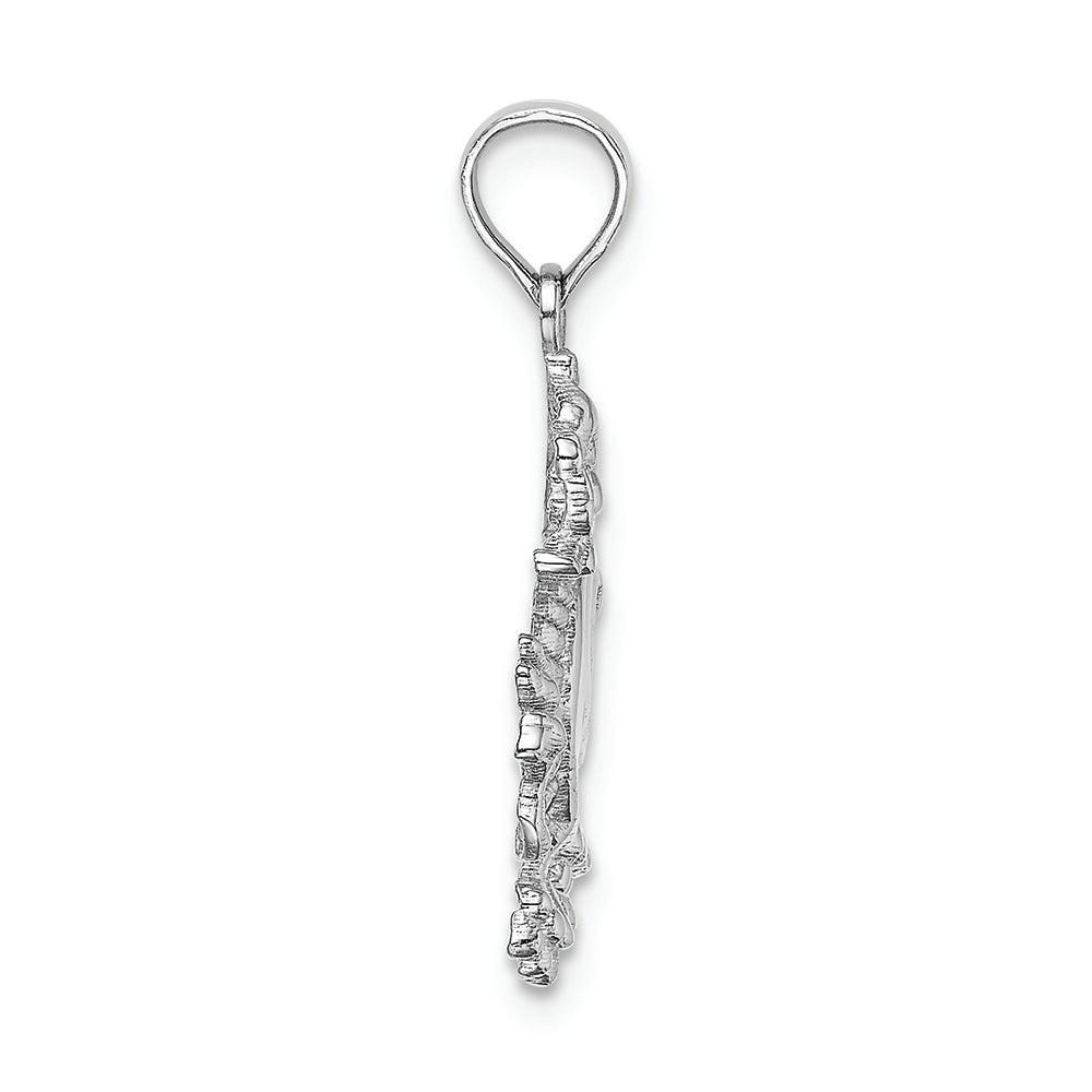 FJC Finejewelers 14k White Gold White Small Dragon Charm