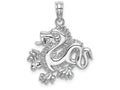 FJC Finejewelers 14k White Gold White Small Dragon Charm