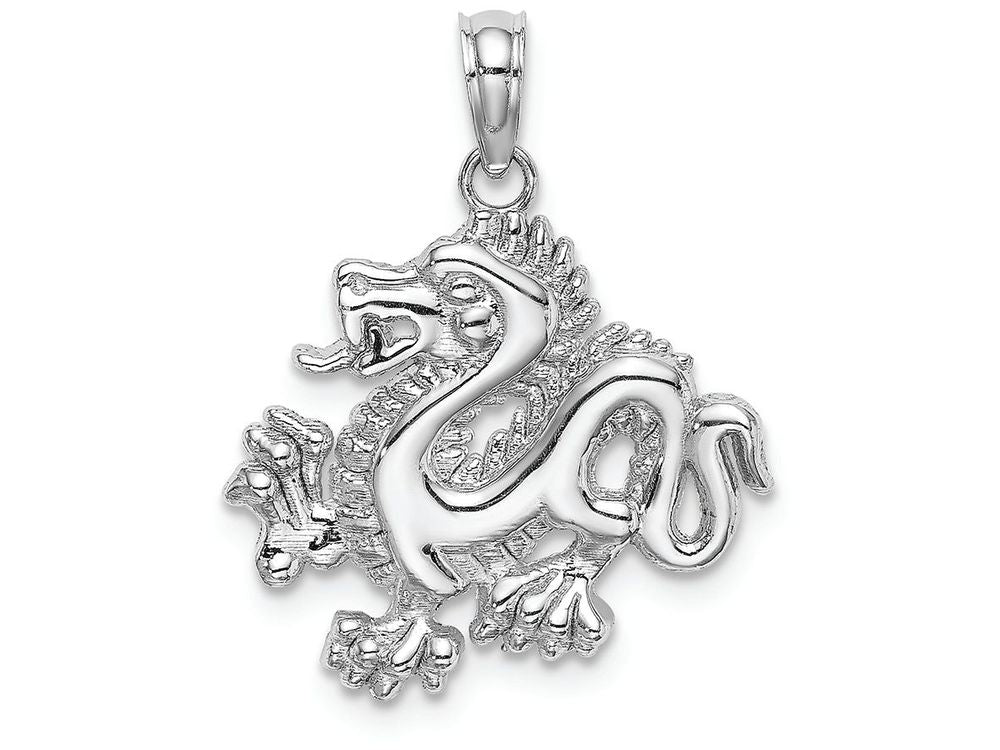 FJC Finejewelers 14k White Gold White Small Dragon Charm