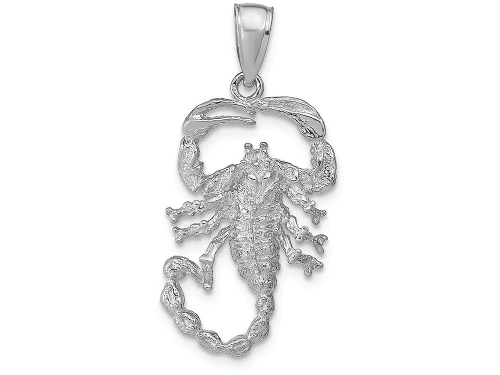 FJC Finejewelers 14k White Gold Solid Polished Open-backed Scorpion Charm
