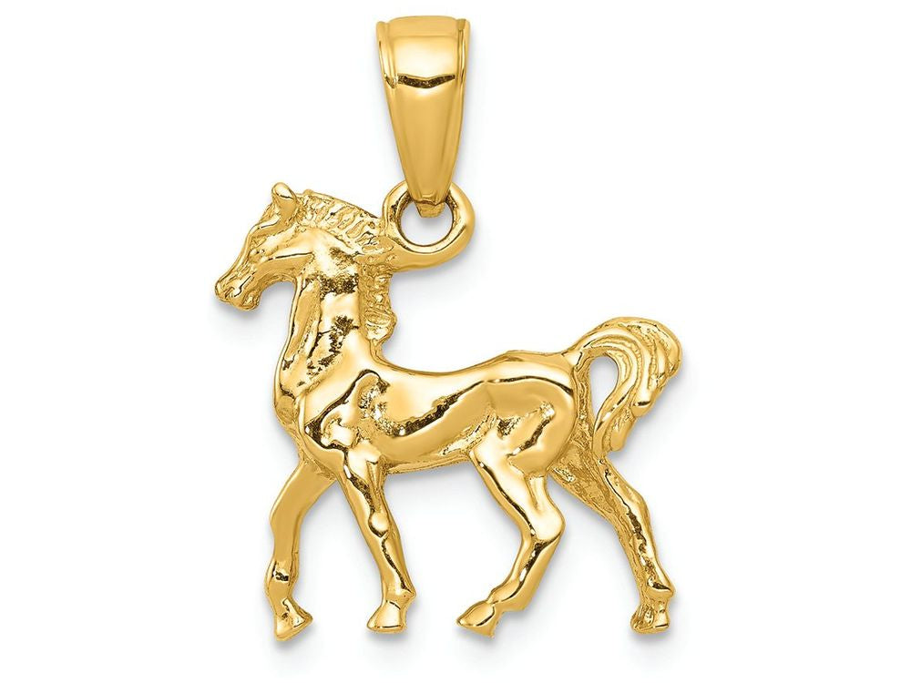 FJC Finejewelers 14k Yellow Gold Solid Polished 3D Horse Charm
