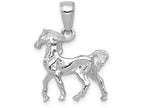 FJC Finejewelers 14k White Gold White 3d Horse - Standing Charm