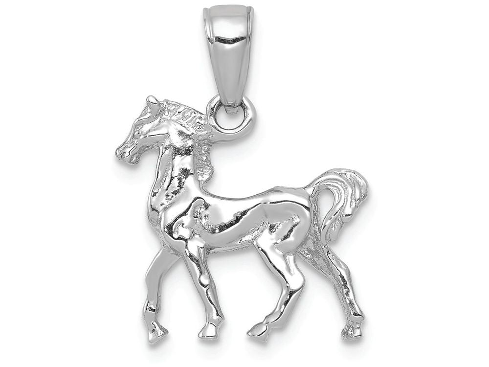 FJC Finejewelers 14k White Gold White 3d Horse - Standing Charm