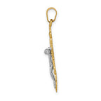 FJC Finejewelers 14k Two-tone Gold Fleur De Lis Crucifix Charm