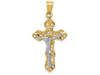 FJC Finejewelers 14k Two-tone Gold Fleur De Lis Crucifix Charm