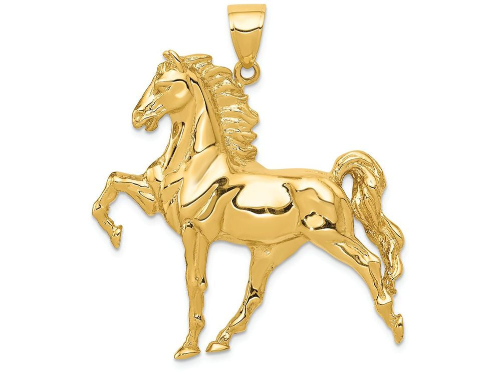 FJC Finejewelers 14k Yellow Gold Solid Polished Open-backed Horse Charm