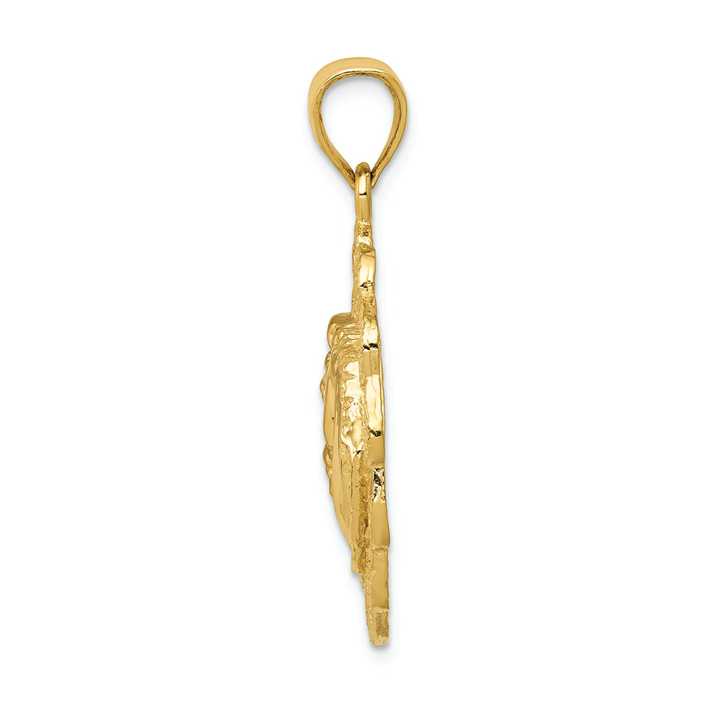 FJC Finejewelers 14k Yellow Gold Solid Polished Horse Head In Horseshoes Charm