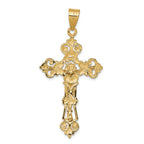 FJC Finejewelers 14k Two-tone Gold Inri Fleur De Lis Crucifix Charm