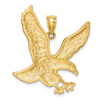 FJC Finejewelers 14k Yellow Gold Satin Bright Cut Eagle Charm